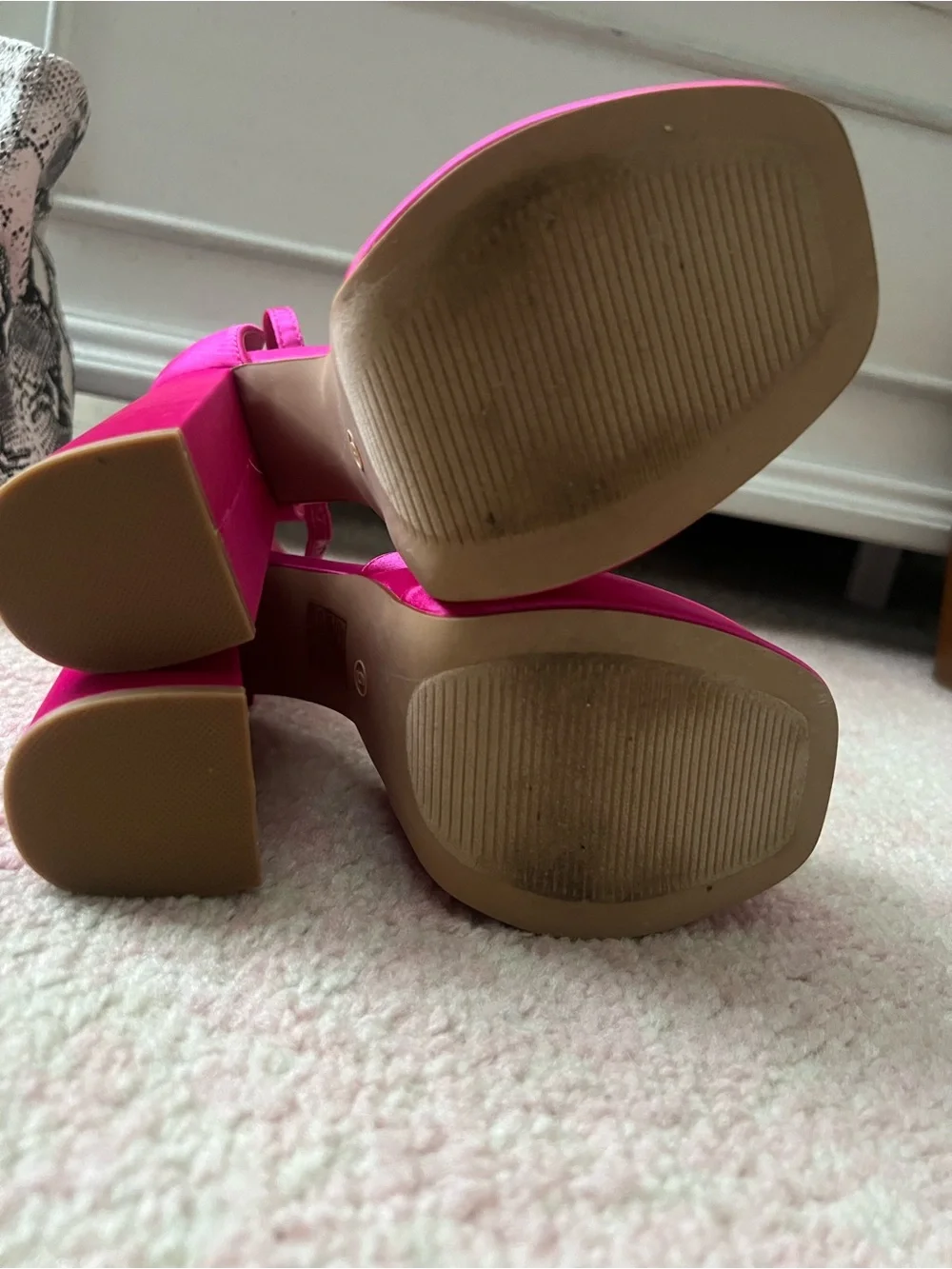 Pink Platform Ankle-Strap Pumps